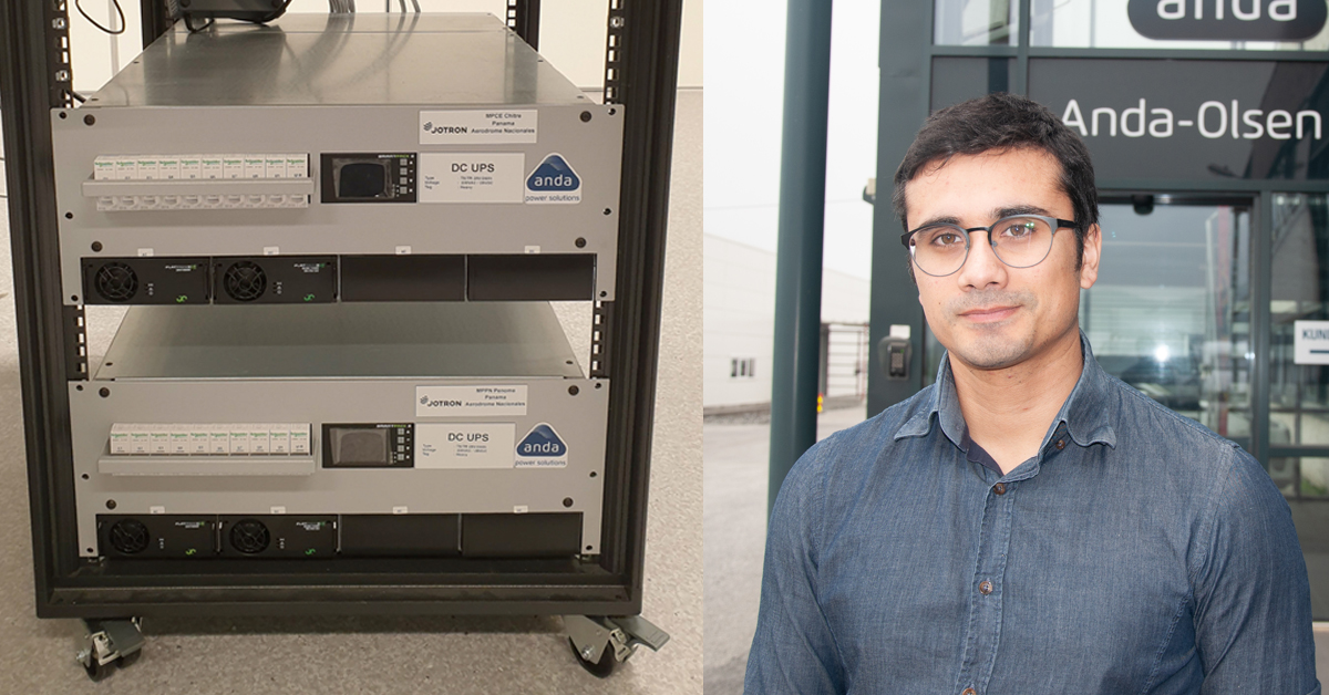 The DC PRO UPS developed in collaboration with Jotron is significantly smaller than a traditional DC PRO UPS and is only 17.8 cm high. And Michael Carroza, who has coordinated the project at Anda-Olsen.